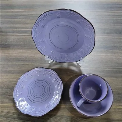 কালার গ্লেজ এমবসড ড্রয়িং টেবিলওয়্যার সেট