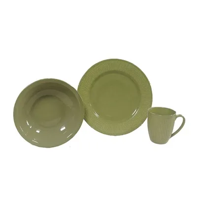 সবুজ এমবসড সিরামিক সেট