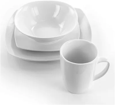বিশুদ্ধ সাদা সিরামিক হোটেল ডিনারওয়্যার সেট